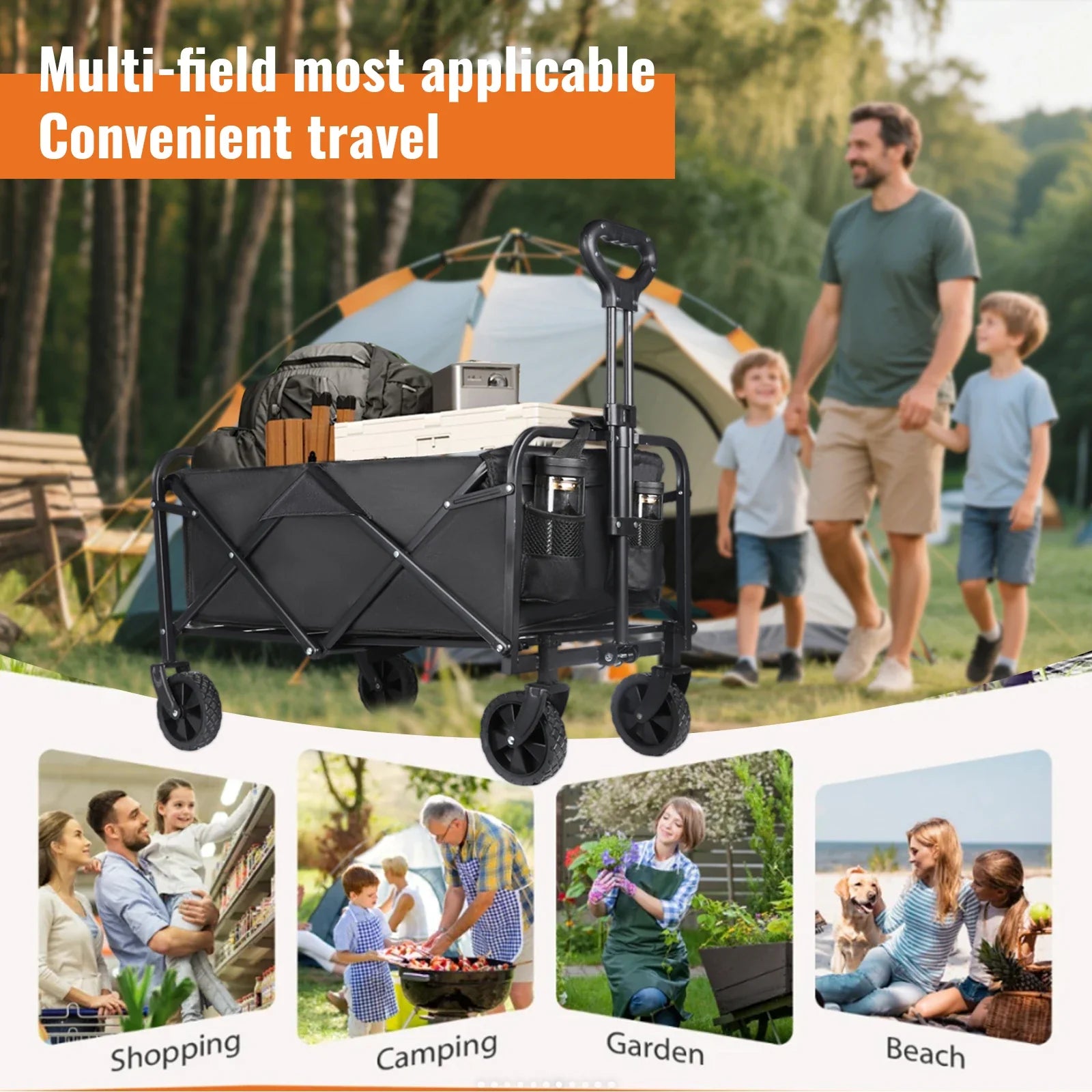 Beach and garden trolley for travel, Nature kindergarten, Forest School, family camping and outdoors.