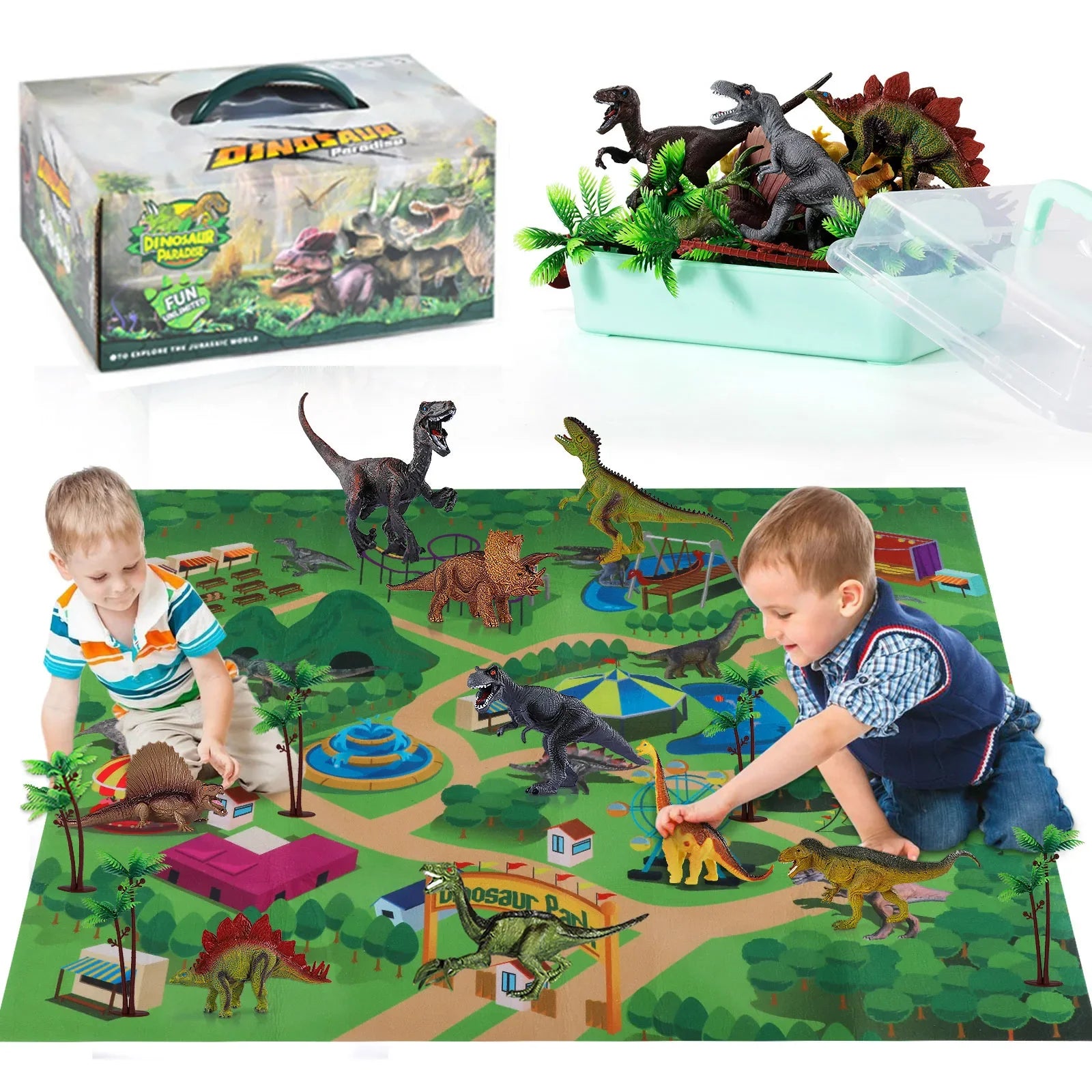 Dinosaur sets for children who love dinosaurs, create a dinosaur world for hours of fun dramatic play.