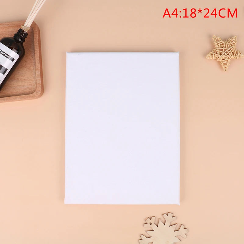 White Blank Artist Canvas with Wood Frame Primer for Oil, Acrylic, and Watercolor Painting