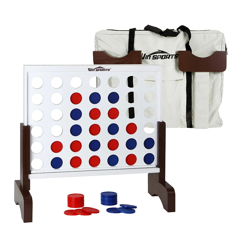 Wooden Four in a Row Game - Classic Family Fun Toy for Kids' Line Up 4 Board Game