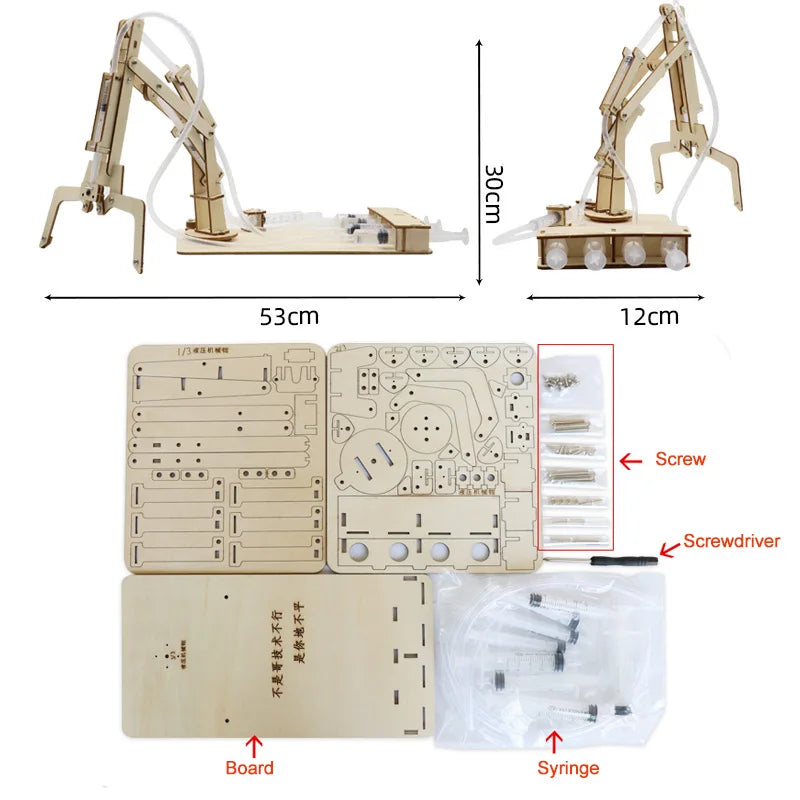 Hydraulic Mechanical Arm DIY Model Building Toy for Kids - Educational Science Gift