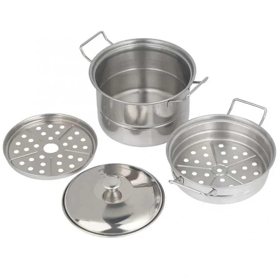 Fashionable Stainless Steel Mini Cooking Pot for Kids - Pretend Play Kitchen Food Steam Pot
