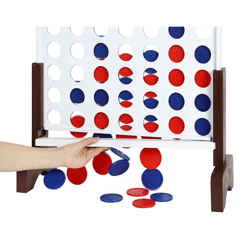 Wooden Four in a Row Game - Classic Family Fun Toy for Kids' Line Up 4 Board Game