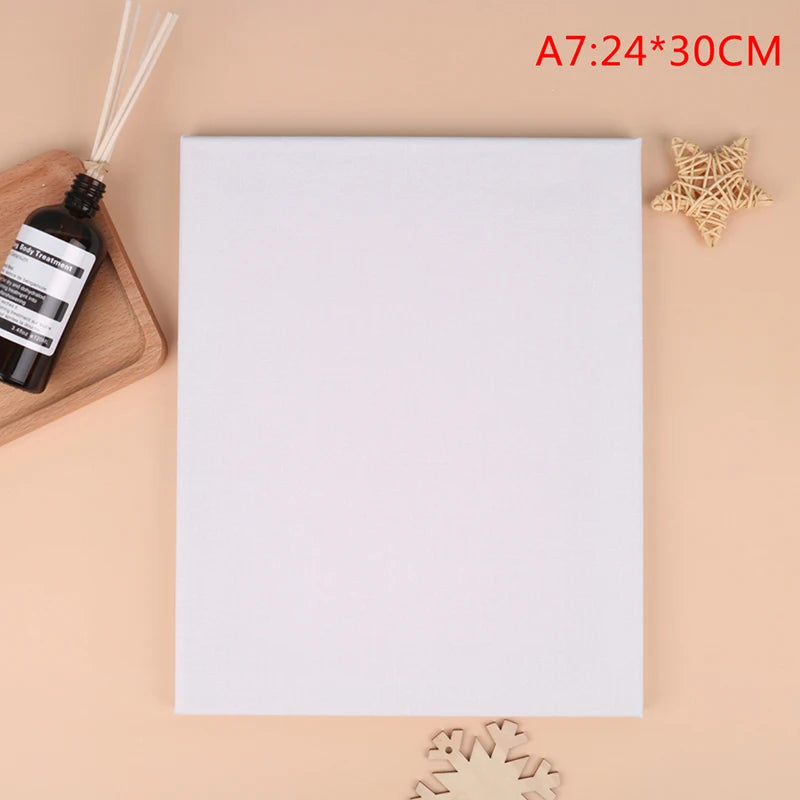 White Blank Artist Canvas with Wood Frame Primer for Oil, Acrylic, and Watercolor Painting