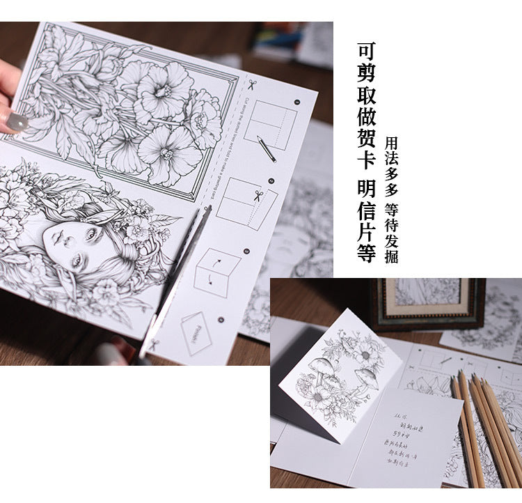 Forest Animals Adult Coloring Book for Stress Relief and Mindfulness Activities