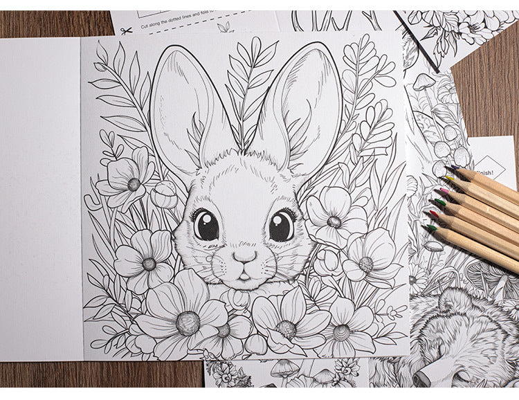 Forest Animals Adult Coloring Book - Stress Relief & Mindfulness Coloring Pages Activity Book