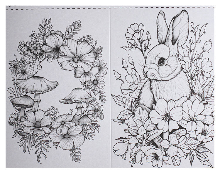 Forest Animals Adult Coloring Book - Stress Relief & Mindfulness Coloring Pages Activity Book