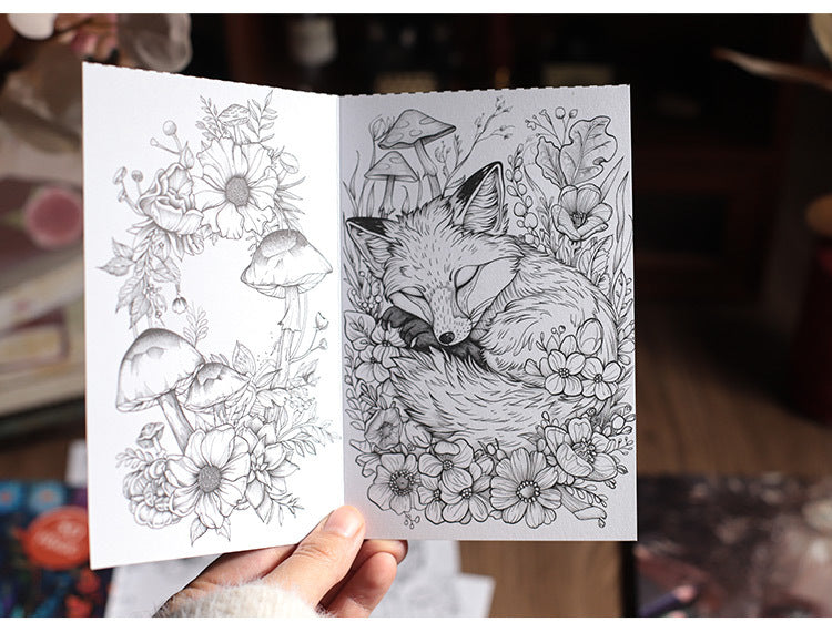 Forest Animals Adult Coloring Book for Stress Relief and Mindfulness Activities