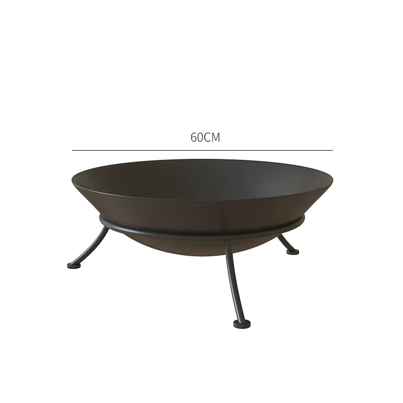 Charcoal Fire Stand 47/60cm - Wrought Iron Portable Indoor Outdoor Brazier Bonfire Stand