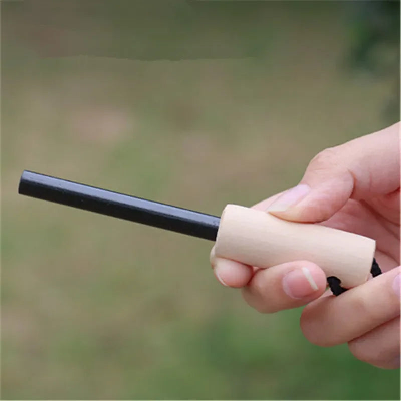 Portable Outdoor Flint with Magnesium Sticks, Firearms, Wooden Handles, and Survival Tools