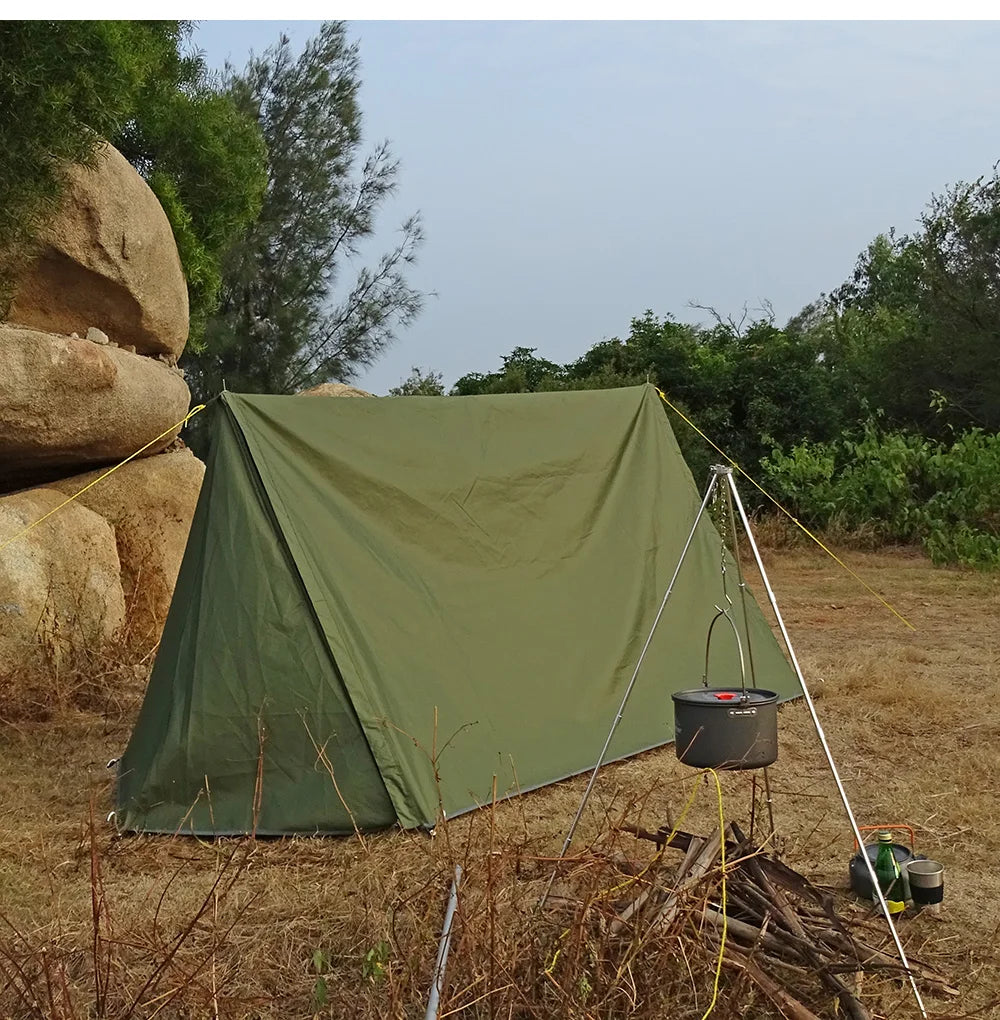 Bushcraft Tent for Camping - Baker Style Outdoor Shelter for 2 Persons, Multifunction Woodland Tent