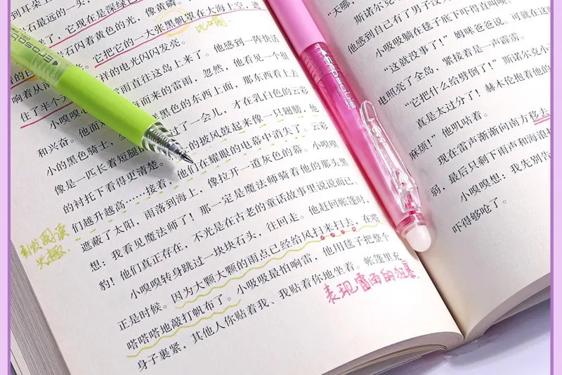 SHANDS 36/12 Colors Clickable Erasable Gel Pens 0.7mm for Kids Drawing Sketching Quick Dry Stationery Supplies