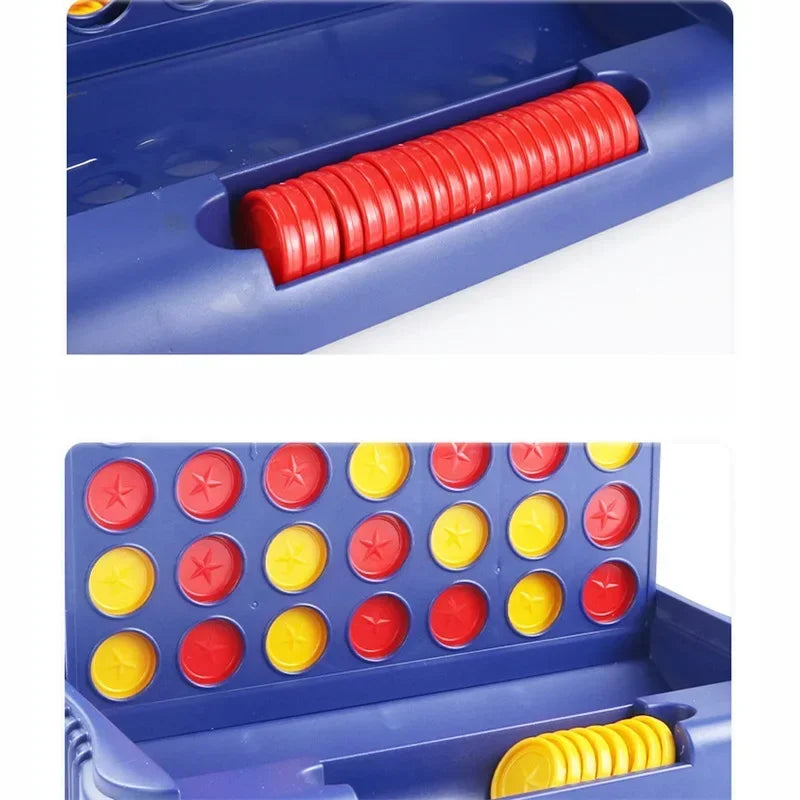Foldable Connect 4 Game Classic Party Chess Family Toy Early Educational Puzzle for Children Thinking Training Gifts