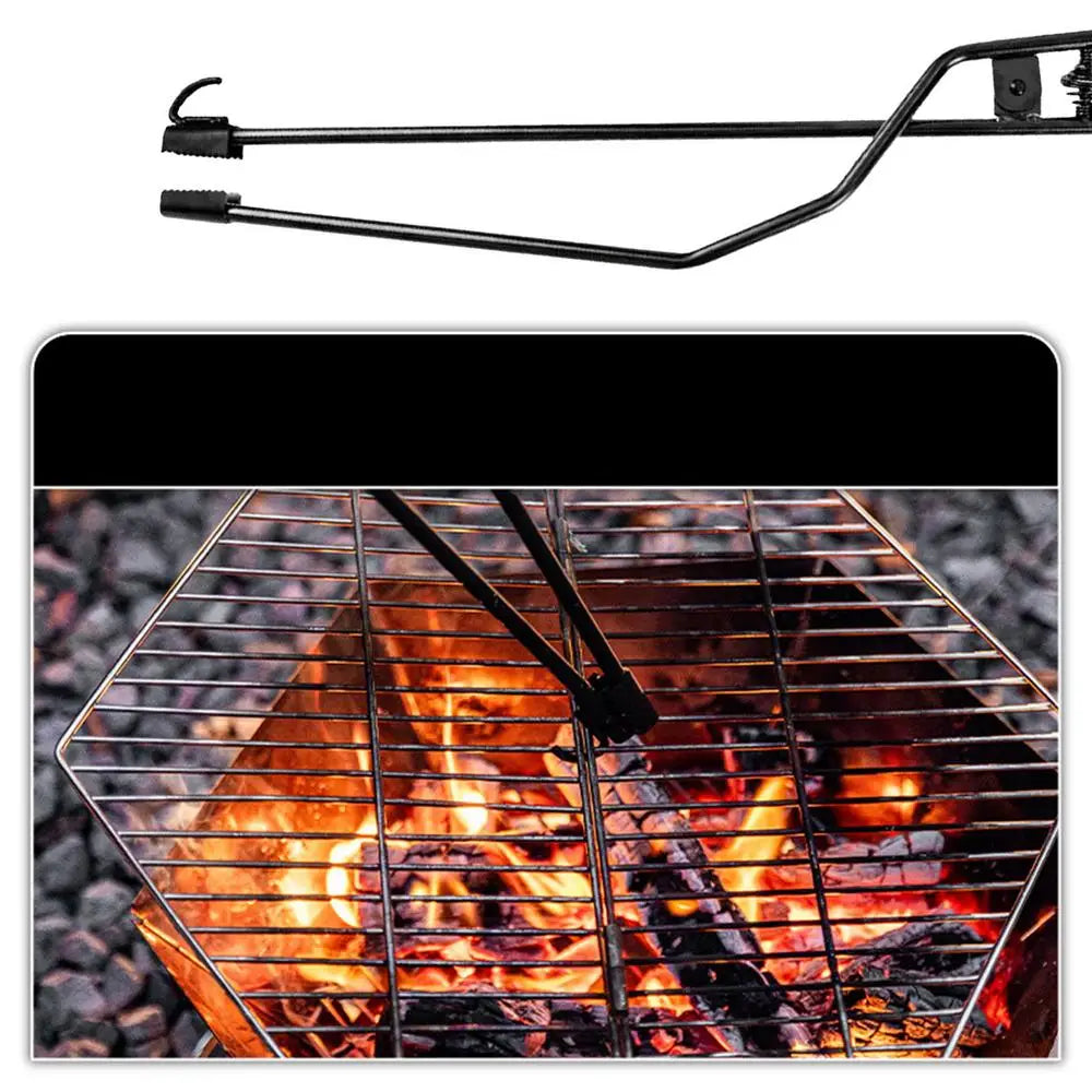 Log Grabber and Fire Tongs - Multifunctional Fire Pit Tools for Easy Log Handling and Fireplace Use