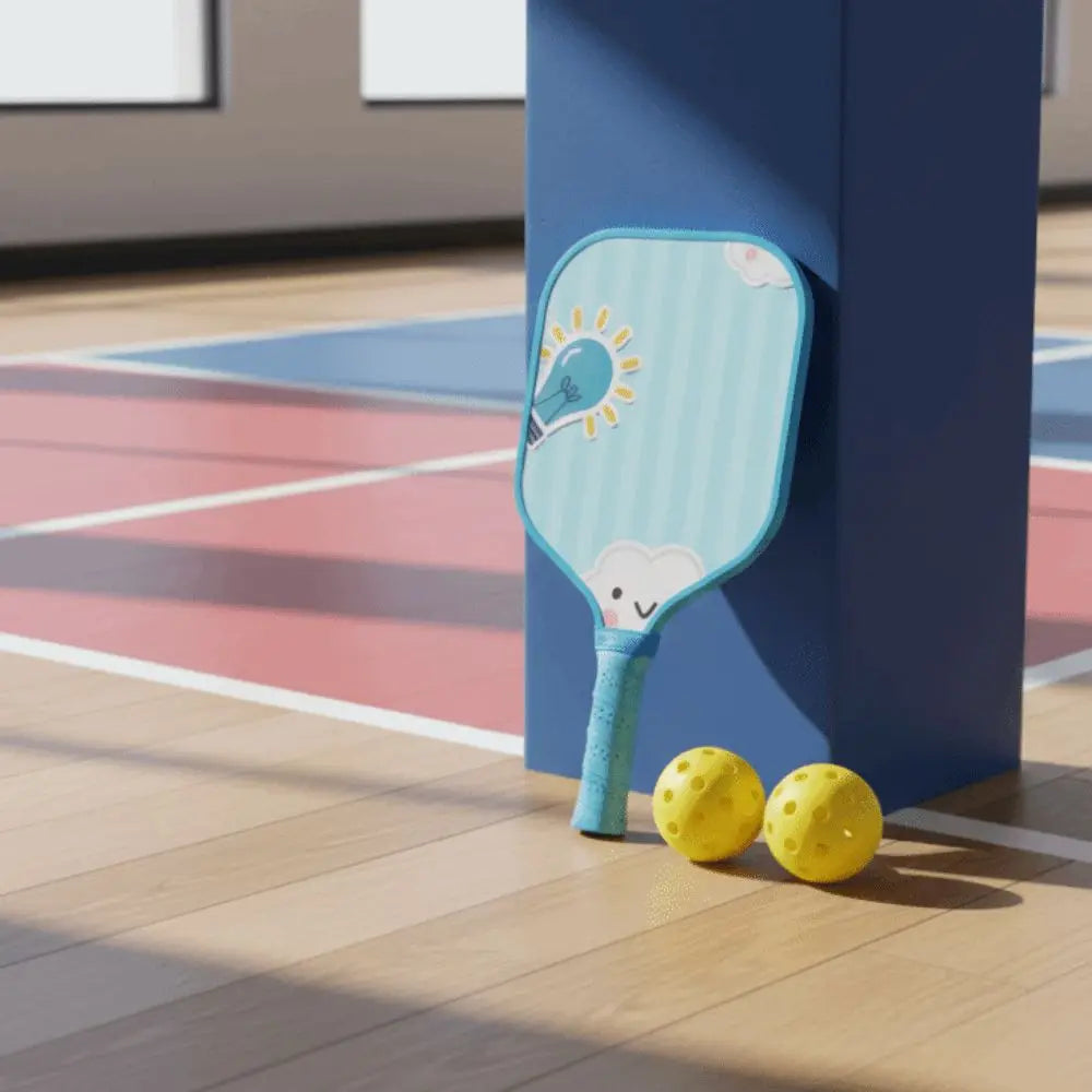 Cartoon Children's Pickleball Set with Colorful Rackets, Non-Slip Grip, and 2 Durable Balls