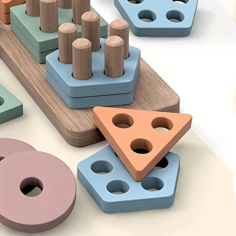 Montessori Toys For 18+ Months Old - Toddlers Wooden Sorting And Stacking Toys For Baby Boys And Girls,Preschool Kids Wood Gifts