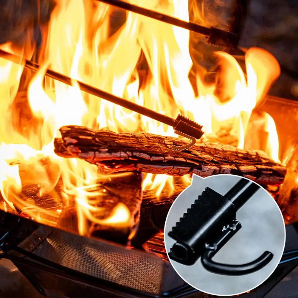 Log Grabber and Fire Tongs - Multifunctional Fire Pit Tools for Easy Log Handling and Fireplace Use