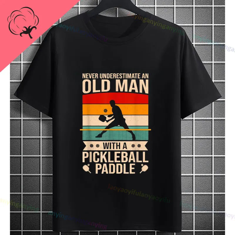 Pickleball Graphic T-Shirt – It Was in Funny Design Casual 100% Cotton Short Sleeve Tee for Sporty Style and Gift