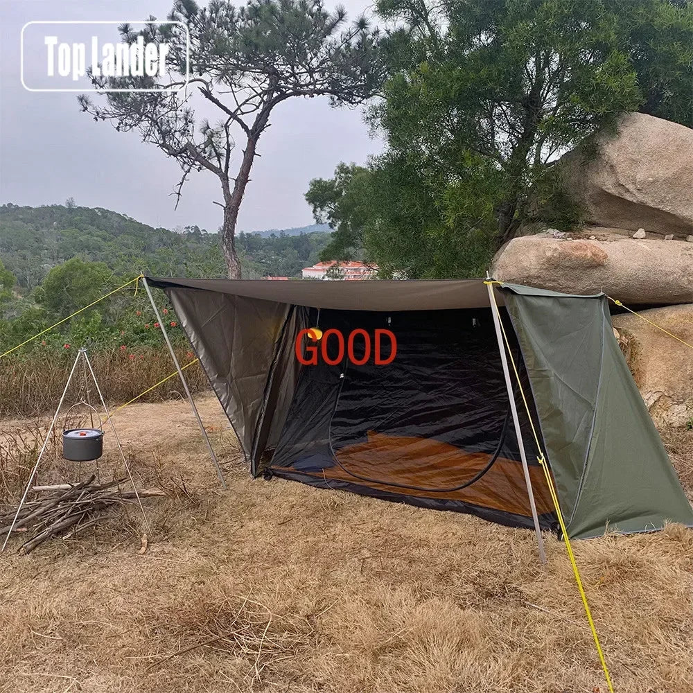Bushcraft Baker Style Tent for Outdoor Camping - Multifunctional Woodland Shelter for 2 Persons