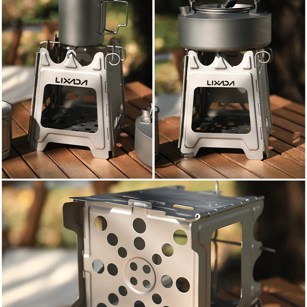 Outdoor Mini Fire Pit Foldable Stainless Steel Bonfire Stove for Camping and Hiking