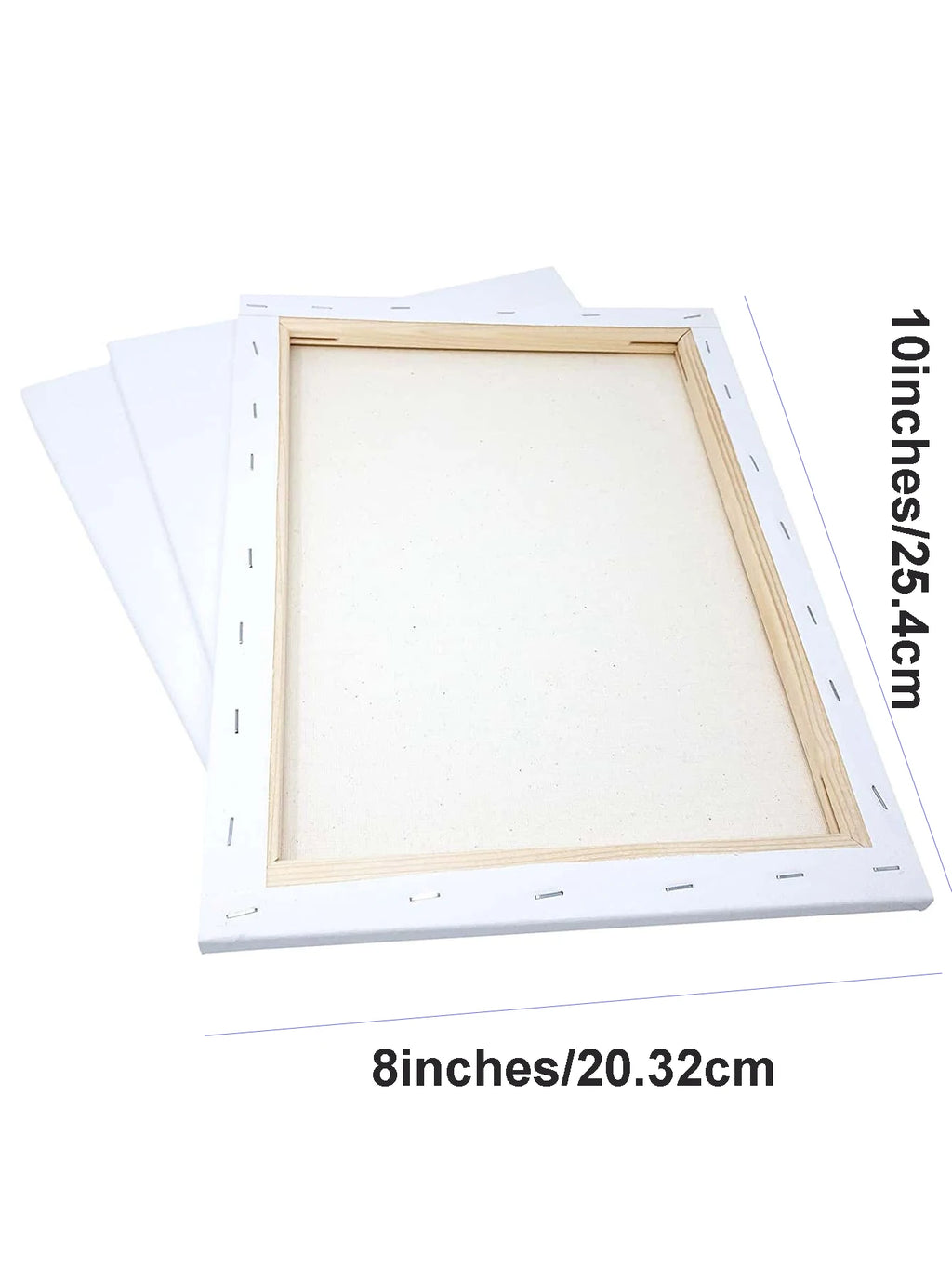8x10 Inch 100% Cotton Primed White Stretched Canvas Board for Painting, Acrylic Pouring, and Oil Paint