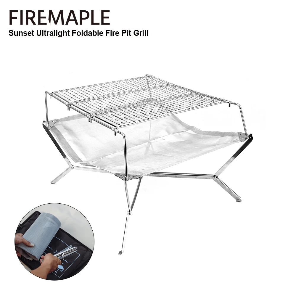 Fire-Maple Sunset Ultralight Portable Fire Pit Grill for Camping, Hiking, and Bonfires