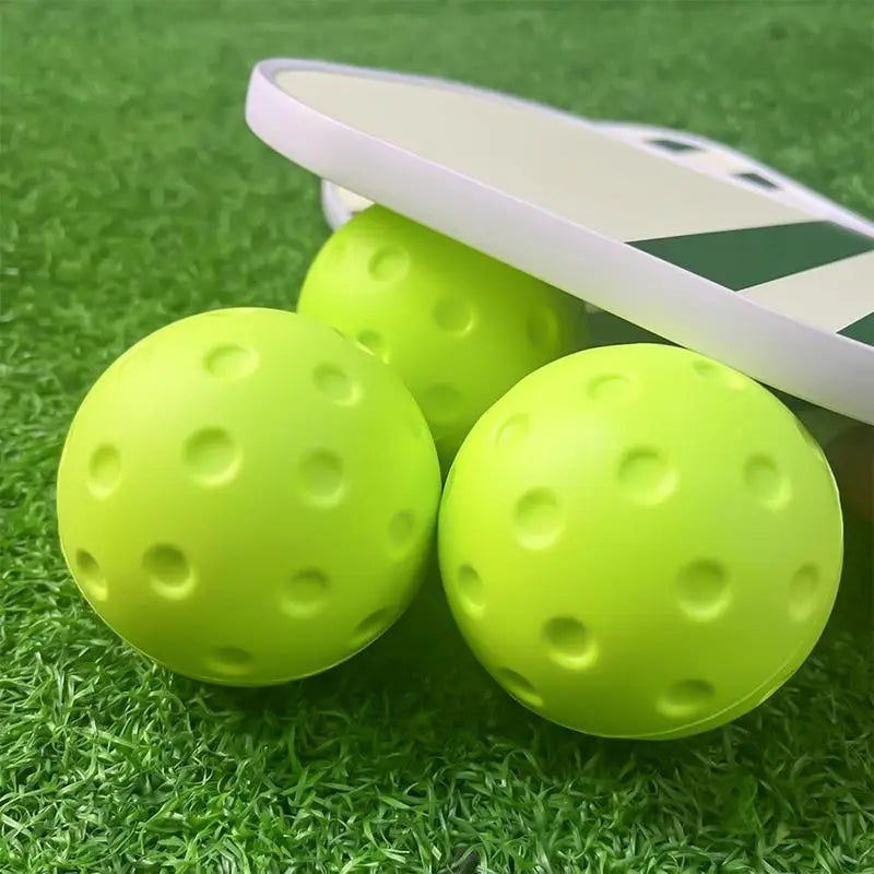 3PCS Silent Indoor Pickleball Balls 74mm for Quiet Warm-Up and Low Noise Practice