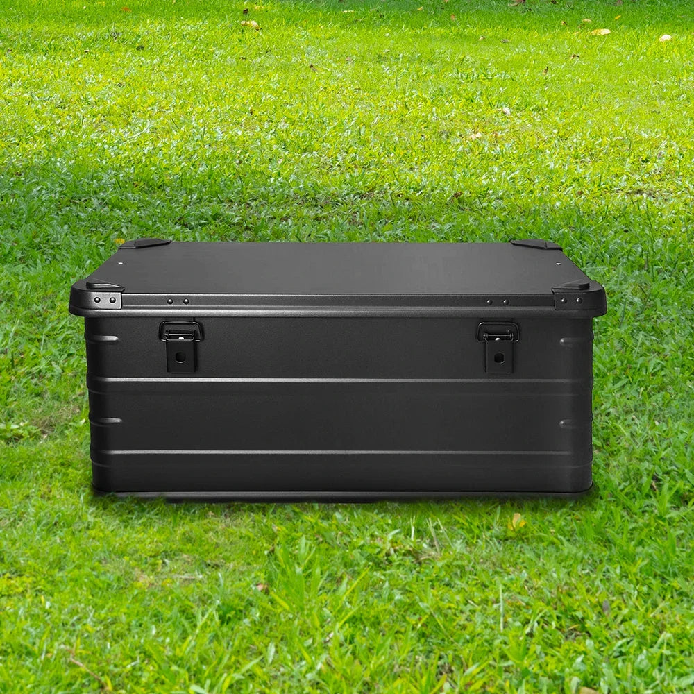 30L 50L 80L Aluminum Alloy Black Travel Storage Box for Camping, Outdoor, Picnic, and Household Use