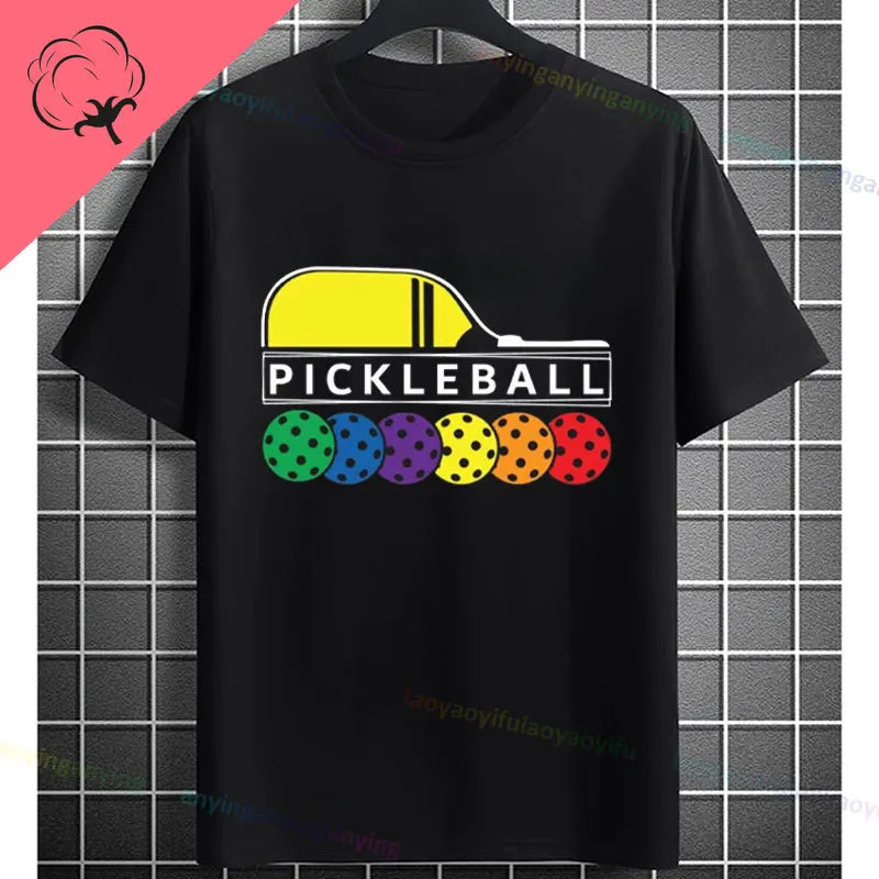 Pickleball Graphic T-Shirt – It Was in Funny Design Casual 100% Cotton Short Sleeve Tee for Sporty Style and Gift