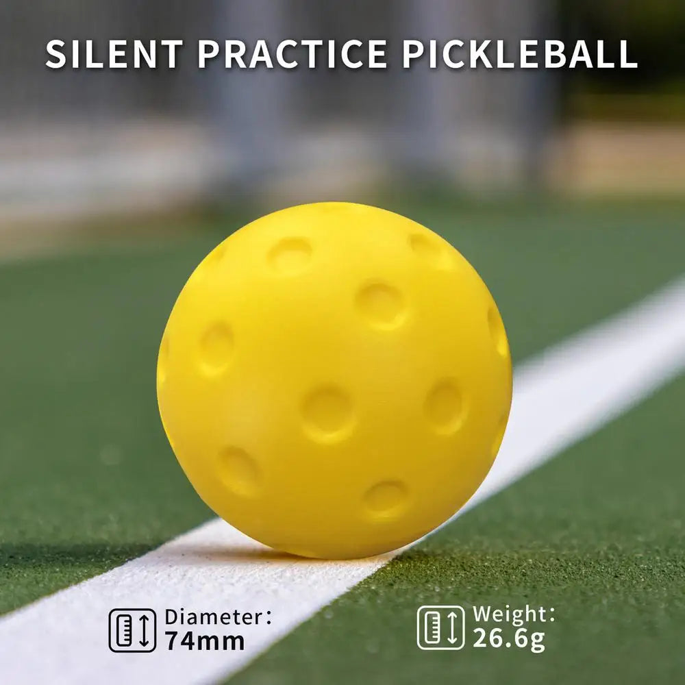 3PCS Silent Indoor Pickleball Balls 74mm for Quiet Warm-Up and Low Noise Practice