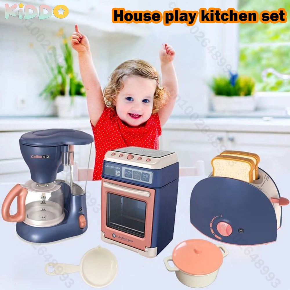 Kids Kitchen Playset - Pretend Play House Simulation Appliances Set with Juicer, Mixer, Vacuum, and Toaster for Educational Fun