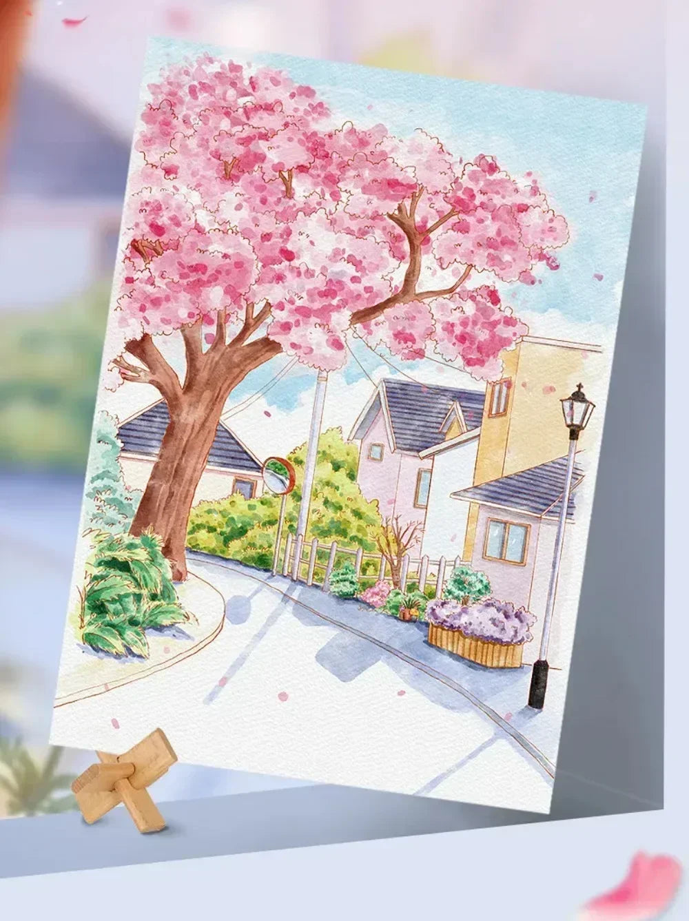 Portable Watercolor Painting Book with 4 Sheets - Kids Gouache Coloring Stationery and Graffiti Drawing Set with Paint Brush