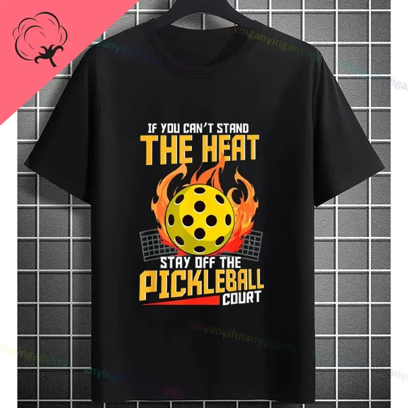 Pickleball Graphic T-Shirt – It Was in Funny Design Casual 100% Cotton Short Sleeve Tee for Sporty Style and Gift
