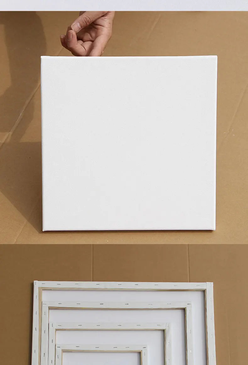 5pcs White Blank Artist Canvas Boards for Oil Painting, Acrylic, Watercolor with Wooden Frame