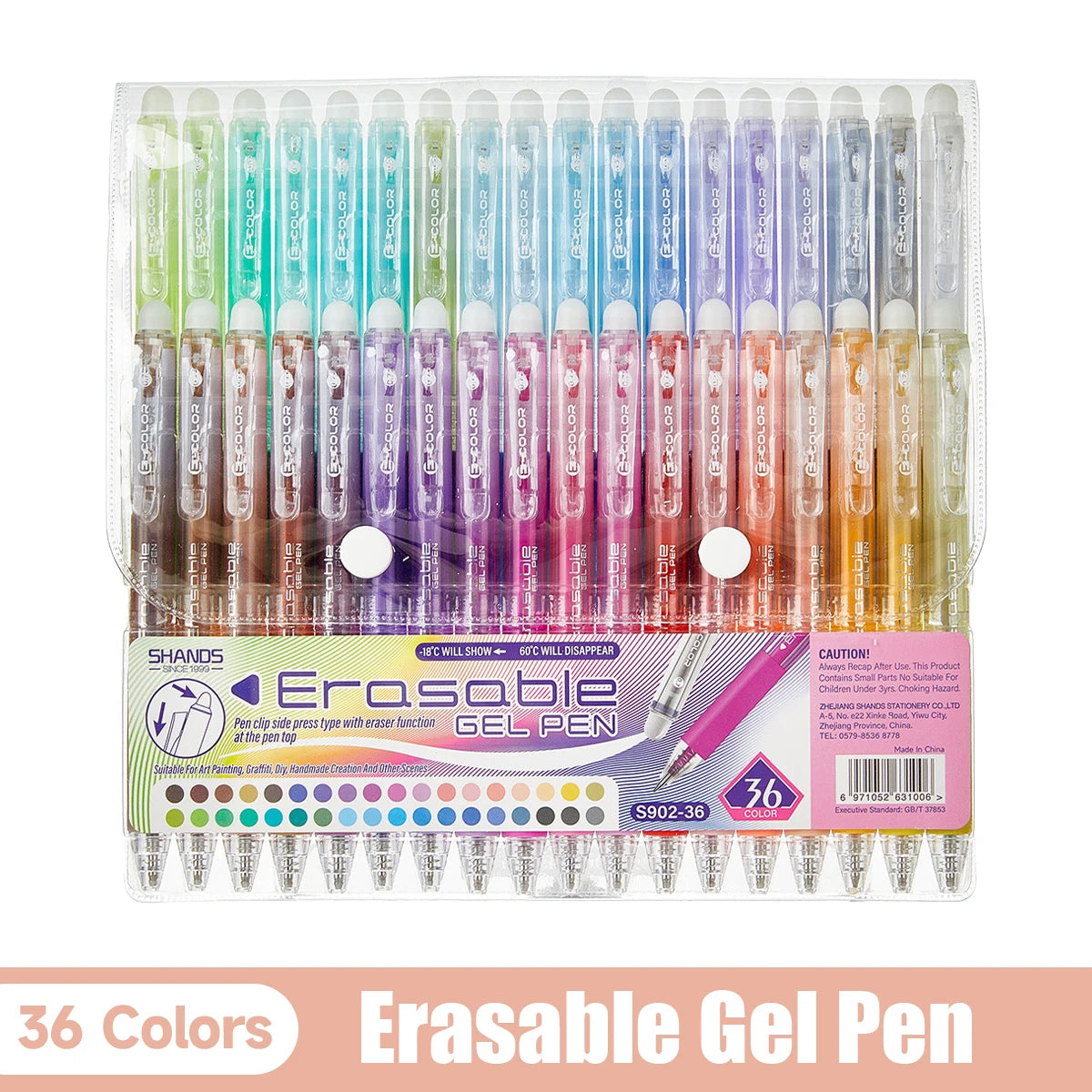 12/24/36-Pack Erasable Rainbow Gel Pens Set - 0.7mm Fine Tip Color Pens for Journaling, Drawing, DIY Projects & Back to School Essentials, Halloween Fun