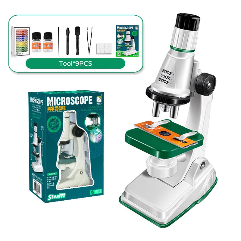 Kids Science Microscope Toy - Educational STEM Learning Kit for Children, Perfect Science Experiment Tool and Birthday Gift for 3 Years and Up