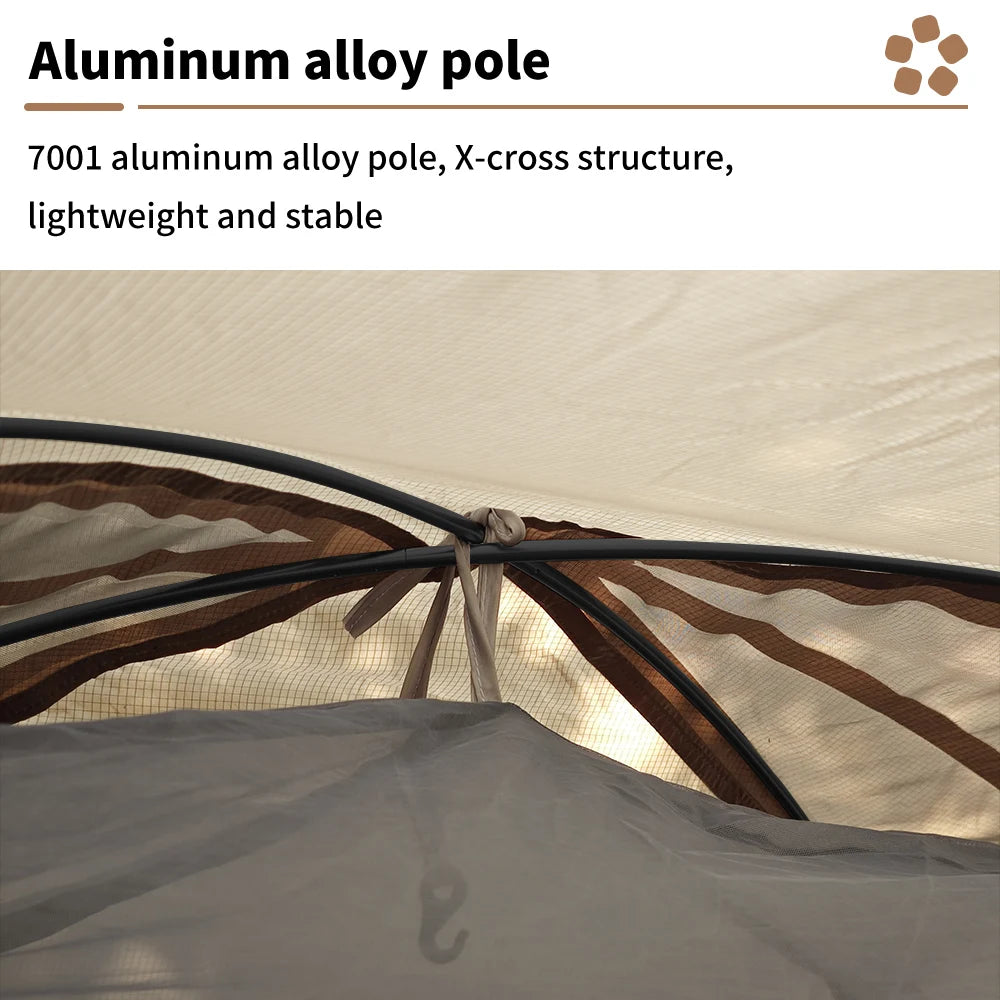 Fireproof Winter Camping Tent for 2 - Waterproof Tunnel Dome Tent with Stove Jack and Snow Skirt for 4 Season Hiking