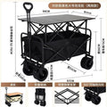 Camping Trailer Folding Shopping Cart for Outdoor Stalls, Cargo Transport, and Picnic Use