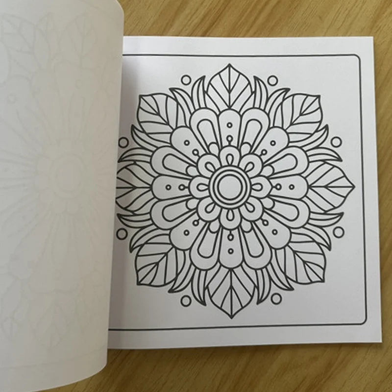 24-Page Mandala Flower Coloring Book for Stress Relief and Relaxation through Creative Color Matching
