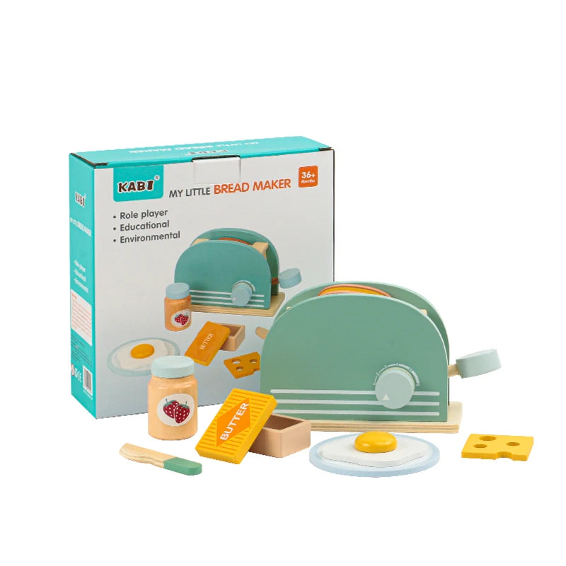Bread Machine Kid's Wooden Kitchen Playset - Educational Role Play Toy for Children - Perfect Christmas Gift