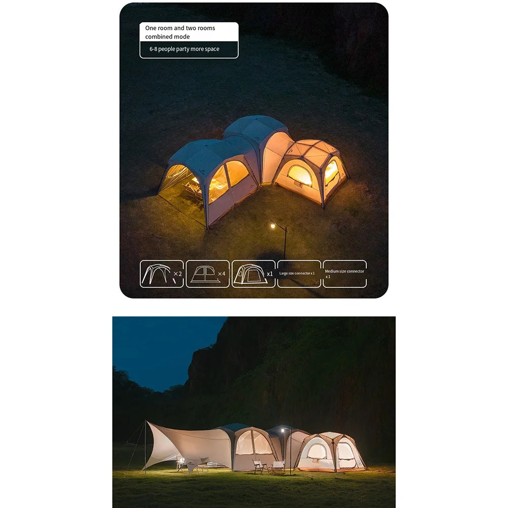 Ultralight Portable Camping Tent 150D Oxford Cloth with Silver Coating, UPF50+ Anti-UV Outdoor Tent for Beach & Fishing
