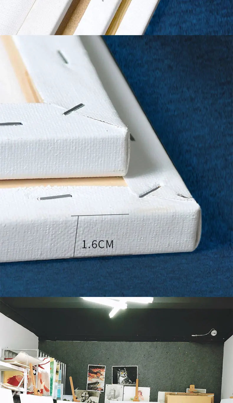 5pcs White Blank Artist Canvas Boards for Oil Painting, Acrylic, Watercolor with Wooden Frame