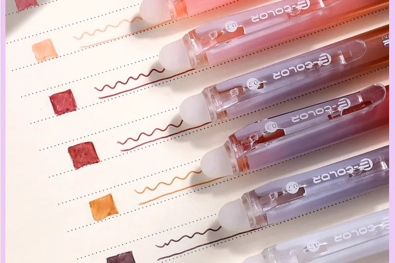 SHANDS 36/12 Colors Clickable Erasable Gel Pens 0.7mm for Kids Drawing Sketching Quick Dry Stationery Supplies