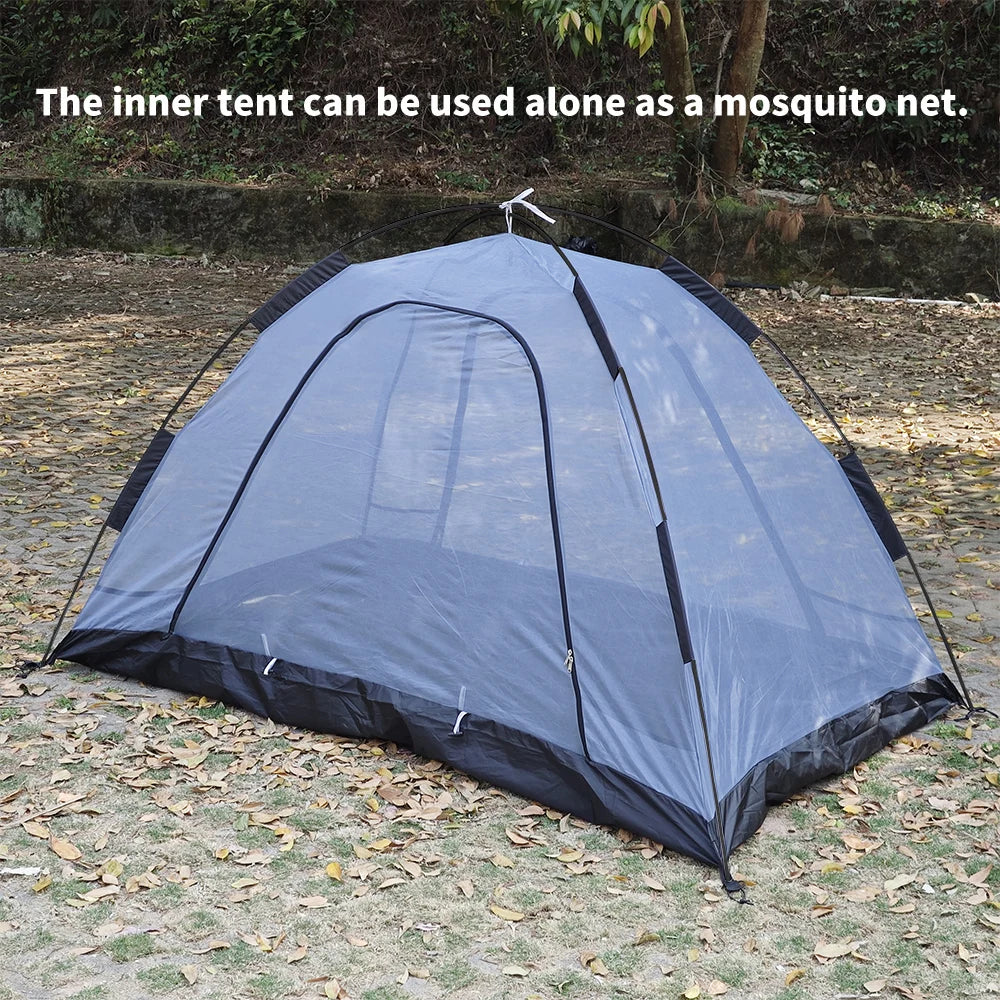 Fireproof Winter Camping Tent for 2 - Waterproof Tunnel Dome Tent with Stove Jack and Snow Skirt for 4 Season Hiking