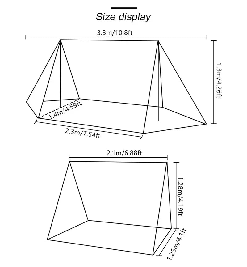 Bushcraft Tent for Camping - Baker Style Outdoor Shelter for 2 Persons, Multifunction Woodland Tent
