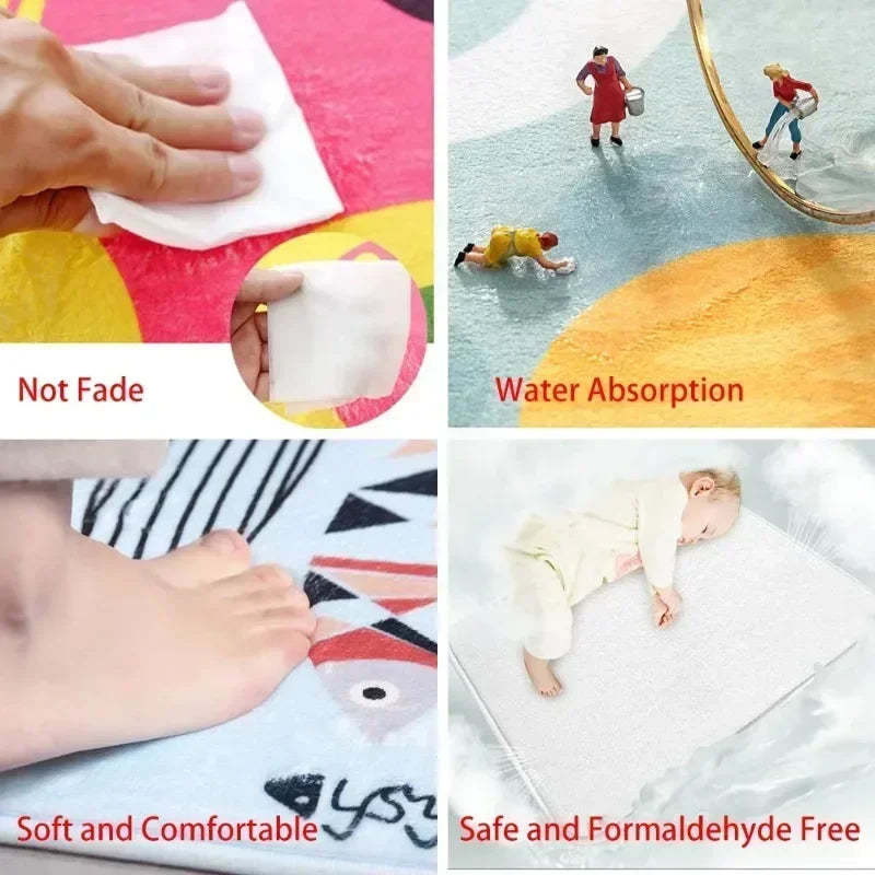 Kids Number Rug Educational Toy Non Slip Easy Clean Nursery Playroom Activity Center Decor Learning Mat Children Carpet Fashion