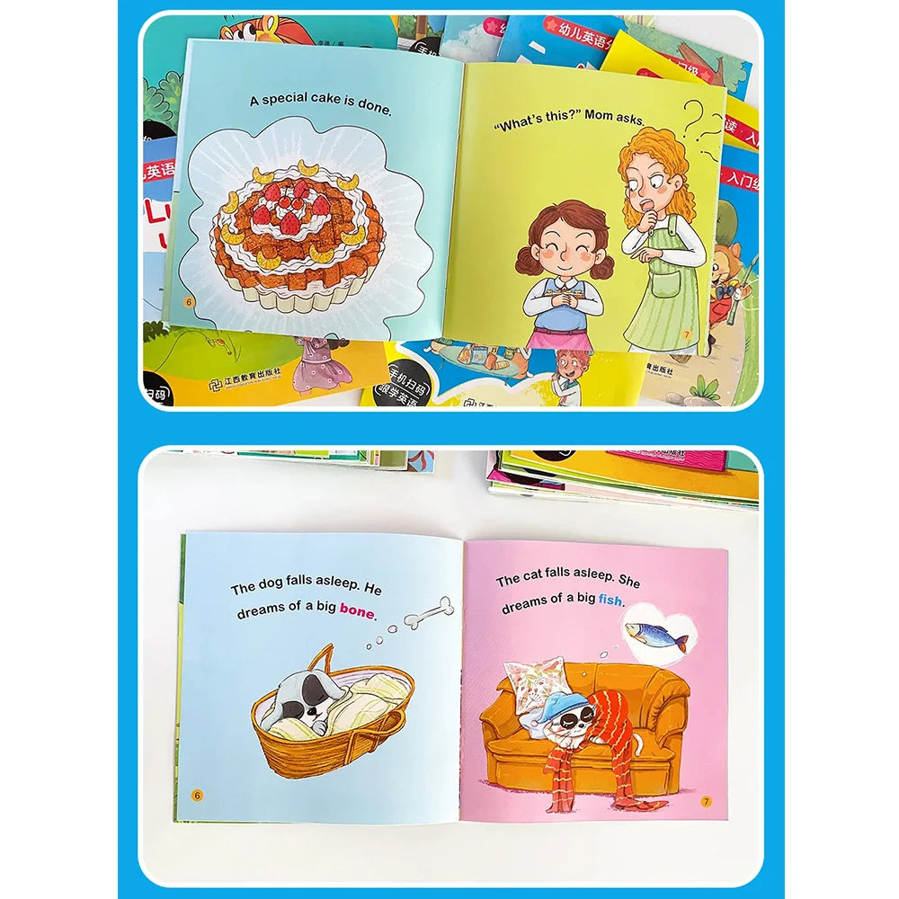 Kids 40 Pocket Books Set English Words Learning Book Bedtime Reading Enlightenment of Early Childhood Teaching Aids Montessori