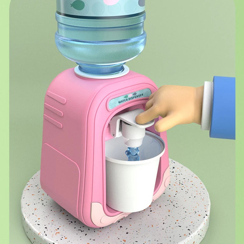 Simulation Cartoon Kitchen Toy Mini Water Dispenser for Kids Educational Play House Experience