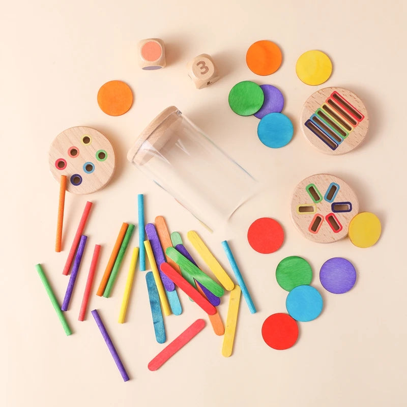 Montessori Silicone Educational Toys for Babies - Cognitive Color Matching Bucket and Sensor Game for Toddlers