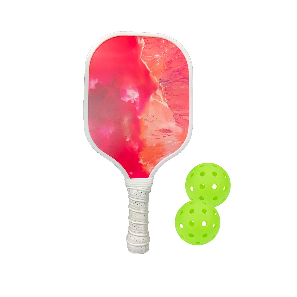 Pickleball Paddles Set with Fiberglass Surface for Non-Slip Grip, Durable Lightweight Design for Enhanced Traction and Stability